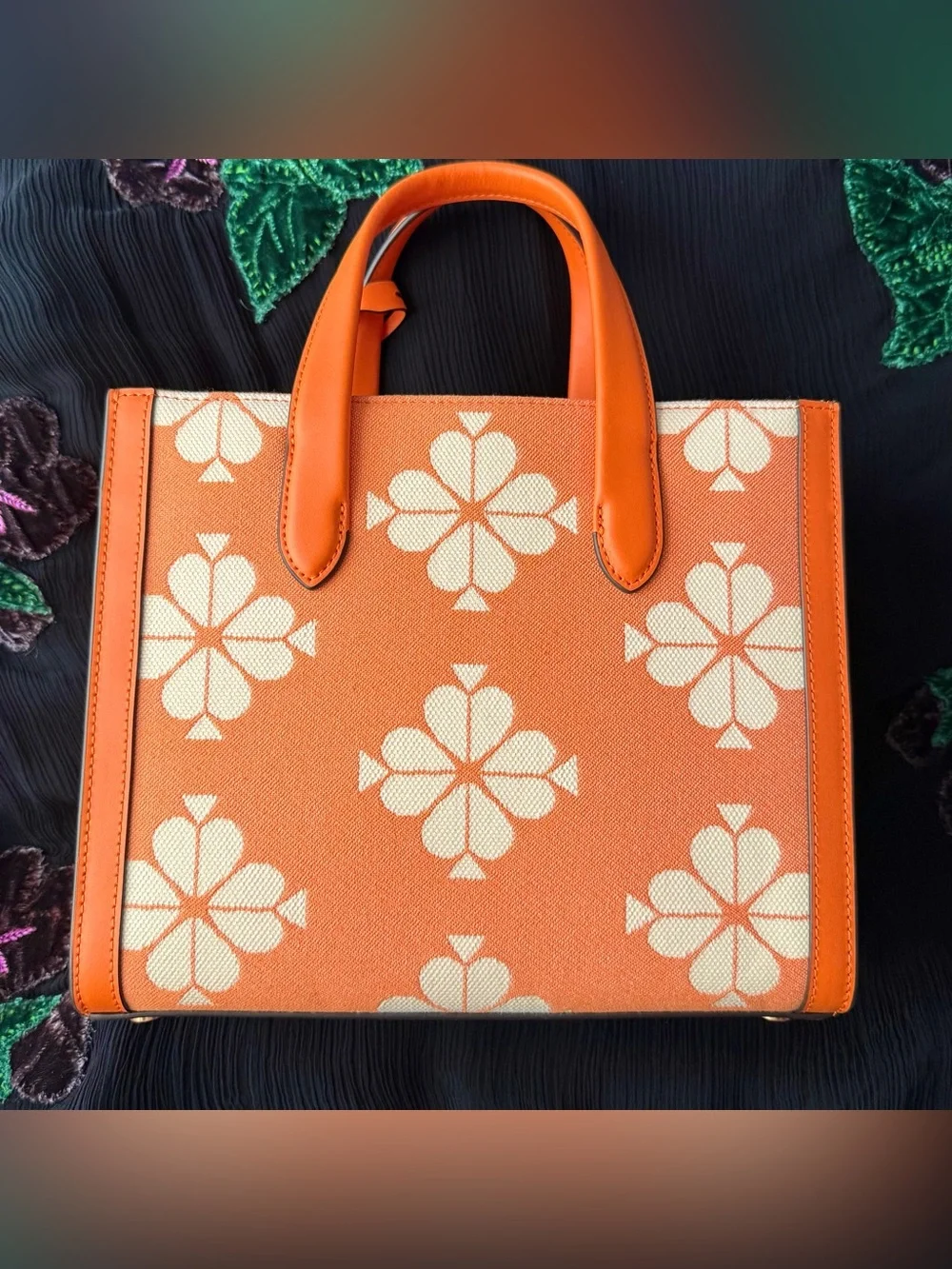 Kate Spade Spade Flower Two-Tone Canvas Manhattan Small Tote Bag